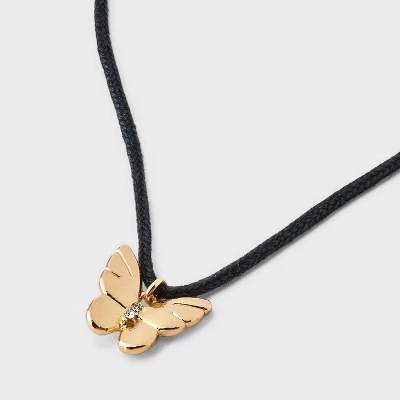 Butterfly Cord And Ear Pendant Necklace Set 2pc - Wild Fable™ Gold 5 Butterfly Cord And Ear Pendant Necklace Set 2pc - Wild Fable™ Gold - Image 3