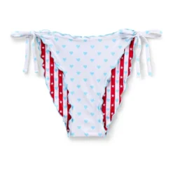 Women's Heart Print Reversible Ruffle Edge Low Rise High-Leg Cheeky Side-Tie Bikini Bottom - Wild Fable™ Red/White/Blue -Thredup Fashion Shop GUEST 0ba7e86c 3103 4365 84a1 f27e425aa87b