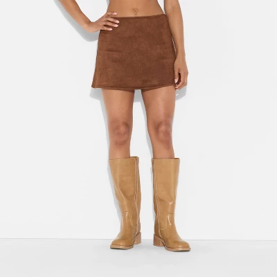 Women's High-Rise Suede A-Line Skort - Wild Fable™ 3 Women's High-Rise Suede A-Line Skort - Wild Fable™