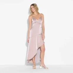 Women's Satin Asymmetrical Maxi A-Line Dress - Wild Fable™