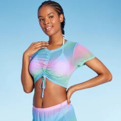 Women's Mesh Drawstring Ruched Cover Up Top - Wild Fable™ -Thredup Fashion Shop GUEST 1b317db4 9517 49de a898 1f376c4edc42