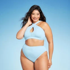 Women's Cross Front Pucker Textured Halter Bikini Top - Wild Fable™ -Thredup Fashion Shop GUEST 1d6f210f 5471 4bb2 8845 3c6d35aa290b