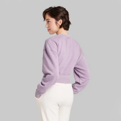 Women's Cropped Crewneck Pullover Sweatshirt - Wild Fable™ 4 Women's Cropped Crewneck Pullover Sweatshirt - Wild Fable™ - Image 2
