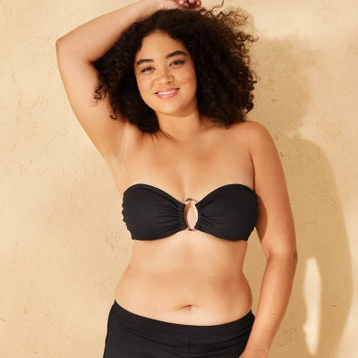 Women's Ribbed Textured O-Ring Bandeau Bikini Top - Wild Fable™ 5 Women's Ribbed Textured O-Ring Bandeau Bikini Top - Wild Fable™ - Image 3