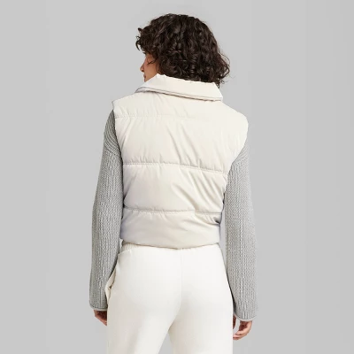 Women's Matte Cropped Puffer Vest - Wild Fable™ 4 Women's Matte Cropped Puffer Vest - Wild Fable™ - Image 2