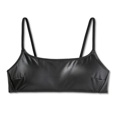 Women's Faux Leather Bralette Bikini Top - Wild Fable™ Black 7 Women's Faux Leather Bralette Bikini Top - Wild Fable™ Black - Image 5