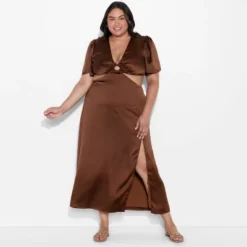 Women's Flutter Sleeve Satin Cap Maxi Bodycon Dress - Wild Fable™ Dark Brown 9 Women's Flutter Sleeve Satin Cap Maxi Bodycon Dress - Wild Fable™ Dark Brown -Thredup Fashion Shop GUEST 2243ce1c cc59 42cf b879 01b42a9f2e25