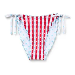 Women's Heart Print Reversible Ruffle Edge Low Rise High-Leg Cheeky Side-Tie Bikini Bottom - Wild Fable™ Red/White/Blue -Thredup Fashion Shop GUEST 2c0d7753 0b43 42d0 8688 213159c2b386