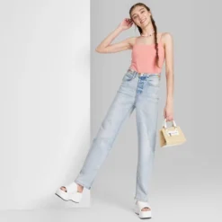 Women's Super-High Rise Distressed Straight Jeans - Wild Fable™ Light Wash -Thredup Fashion Shop GUEST 2f8acc41 cf25 4c1b 8ab8 a964a3634ed3