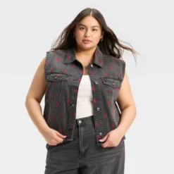 Women's Denim Oversized Trucker Vest - Wild Fable™ Black Wash 11 Women's Denim Oversized Trucker Vest - Wild Fable™ Black Wash -Thredup Fashion Shop GUEST 301a042e d665 4400 9381 03227e914ef4