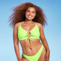 Women's Lace-Up Longline Bikini Top - Wild Fable™ Neon Green -Thredup Fashion Shop GUEST 32581074 392e 407d af6c eaf20308a447