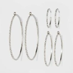 Trio Imitation Rhodium With Glass Crystal Rhinestone Hoop Stud Earring Set 3pc - Wild Fable™ White Crystal: Sparkly Hoops, Nickel-Free Metal 37 Trio Imitation Rhodium With Glass Crystal Rhinestone Hoop Stud Earring Set 3pc - Wild Fable™ White Crystal: Sparkly Hoops, Nickel-Free Metal -Thredup Fashion Shop GUEST 36ddbf23 6bf7 4009 982e d35af2c2150c