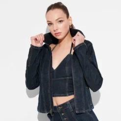 Women's Seamed Denim Moto Jacket - Wild Fable™ Dark Wash -Thredup Fashion Shop GUEST 3a601b1a d946 4e9b 8c82 55d4bb601ae8