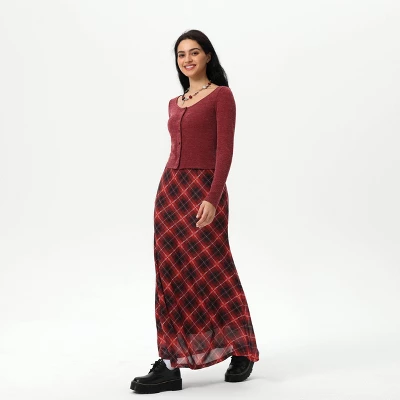 Women's Knit Button-Front Cardigan - Wild Fable™ Dark Red 5 Women's Knit Button-Front Cardigan - Wild Fable™ Dark Red - Image 3