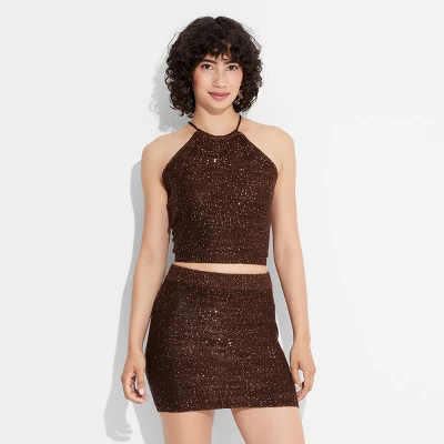 Women's Open Back High Neck Sequin Sweater Tank - Wild Fable™ 3 Women's Open Back High Neck Sequin Sweater Tank - Wild Fable™