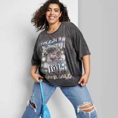 Women's Elbow Sleeve Oversized Graphic T-Shirt - Wild Fable™ 6 Women's Elbow Sleeve Oversized Graphic T-Shirt - Wild Fable™ - Image 4