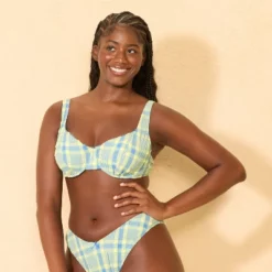 Women's Textured Plaid Underwire Bikini Top - Wild Fable - Blue/Yellow -Thredup Fashion Shop GUEST 4164bcb5 c326 433a 88ae 3b5c854cd111