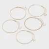 Chain Choker Necklace Set 5pc - Wild Fable™ Gold: Lobster Claw Clasp, Recycled Zinc, 12" Length