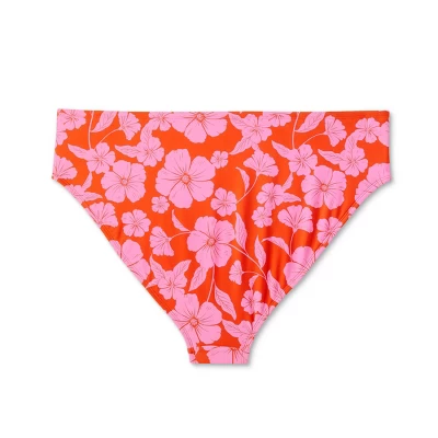 Women's High Leg Extra Cheeky Low-Rise Bikini Bottom - Wild Fable™ Orange/Pink Tropical Print 6 Women's High Leg Extra Cheeky Low-Rise Bikini Bottom - Wild Fable™ Orange/Pink Tropical Print - Image 4