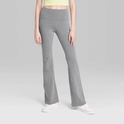 Women's High-Waisted Flare Leggings - Wild Fable™ Heather Gray 3 Women's High-Waisted Flare Leggings - Wild Fable™ Heather Gray