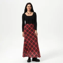 Women's Slight Fishtail Mesh Skirt - Wild Fable™ Red Plaid -Thredup Fashion Shop GUEST 535753ea f09a 421b b42b 4416a0ebadee