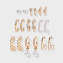 Heart And Pearl Earring Set 9pc - Wild Fable™ Gold 7 Heart And Pearl Earring Set 9pc - Wild Fable™ Gold -Thredup Fashion Shop GUEST 55479940 46ba 4e87 9397 52a394dc5672