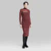 Women's Long Sleeve Lurex Mesh Midi Dress - Wild Fable™ Burgundy 1 Women's Long Sleeve Lurex Mesh Midi Dress - Wild Fable™ Burgundy -Thredup Fashion Shop GUEST 56112ec1 e750 4400 91bf bf8bb2bfa25f