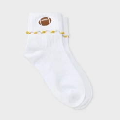 Women's Game Day Embroidered Football Pointelle Bobby Socks With Lettuce Edge Cuff - Wild Fable™ -Thredup Fashion Shop GUEST 563842ba c8ca 4961 8f02 21b115482a35