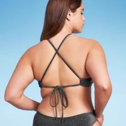 Women's High Next Halter Bralette Bikini Top - Wild Fable™ Black Lurex -Thredup Fashion Shop GUEST 578a2790 e706 477f b251 55376aeed34a