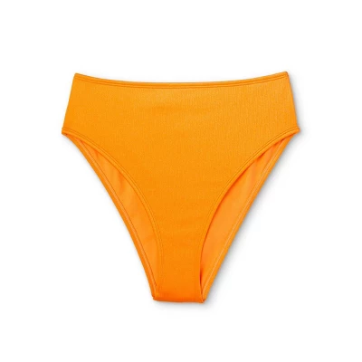 Women's Ribbed High Waist High Leg Extra Cheeky Bikini Bottom - Wild Fable™ Orange 6 Women's Ribbed High Waist High Leg Extra Cheeky Bikini Bottom - Wild Fable™ Orange - Image 4