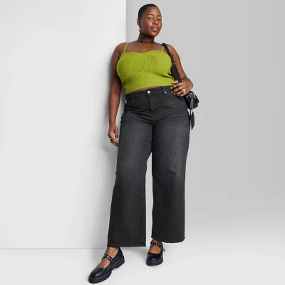 Women's Super-High Rise Wide Leg Baggy Jeans - Wild Fable™ Black Wash 6 Women's Super-High Rise Wide Leg Baggy Jeans - Wild Fable™ Black Wash - Image 4