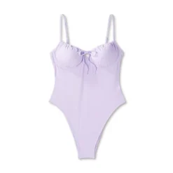 Women's Shirred Detail Underwire High Leg Extra Cheeky One Piece Swimsuit - Wild Fable™ Lilac Purple 11 Women's Shirred Detail Underwire High Leg Extra Cheeky One Piece Swimsuit - Wild Fable™ Lilac Purple -Thredup Fashion Shop GUEST 643cc657 0676 492b 8d93 762fcf861d8e