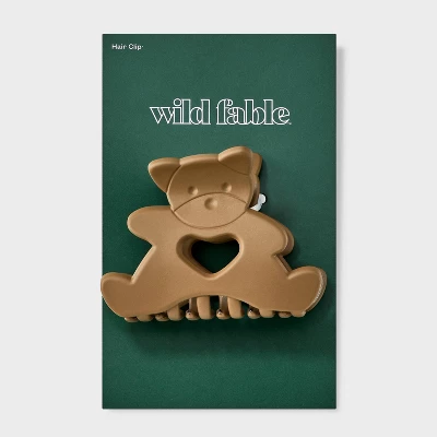 Acrylic Teddy Bear With Heart Claw Hair Clip - Wild Fable™ Ivory 3 Acrylic Teddy Bear With Heart Claw Hair Clip - Wild Fable™ Ivory