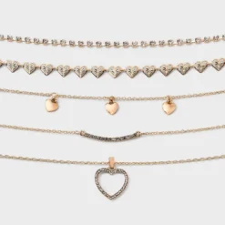 Bling Heart Choker Necklace Set 5pc - Wild Fable™ Gold -Thredup Fashion Shop GUEST 694c6022 c5a2 4f8c b675 2db712dcdcff