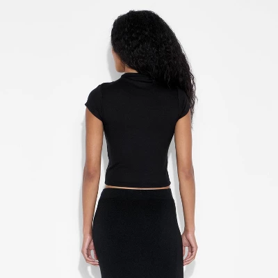 Women's Slim Fit Short Sleeve Mock Turtleneck T-Shirt - Wild Fable™ 4 Women's Slim Fit Short Sleeve Mock Turtleneck T-Shirt - Wild Fable™ - Image 2