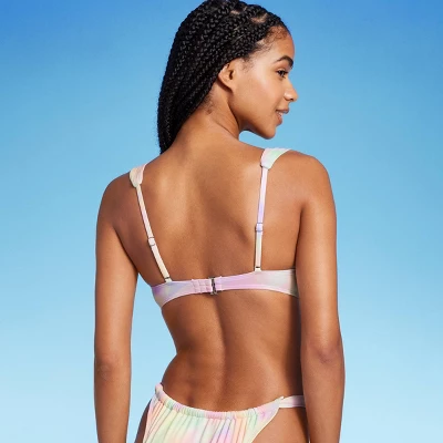 Women's Mesh Overlay Underwire Bikini Top - Wild Fable™ Multi Swirl Print 3 Women's Mesh Overlay Underwire Bikini Top - Wild Fable™ Multi Swirl Print