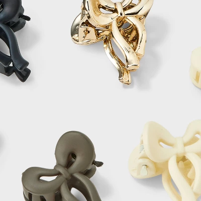 Mini Bow Claw Hair Clip Set 10pc - Wild Fable™ Cream/Black/Silver 4 Mini Bow Claw Hair Clip Set 10pc - Wild Fable™ Cream/Black/Silver - Image 2