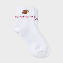 Women's Game Day Embroidered Football Pointelle Bobby Socks With Lettuce Edge Cuff - Wild Fable™ -Thredup Fashion Shop GUEST 7154ecbf 4962 42d1 91e7 8f565a8b2132