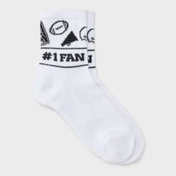Women's Game Day "#1 Fan" Ribbed Cushioned Mid Crew Socks - Wild Fable™ White/Black 4-10 7 Women's Game Day "#1 Fan" Ribbed Cushioned Mid Crew Socks - Wild Fable™ White/Black 4-10 -Thredup Fashion Shop GUEST 72570b57 0492 4ced b6a5 0d57d208c5fc