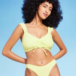Women's Tie-Front Cap Sleeve Bralette Bikini Top - Wild Fable™ Light Yellow 18 Women's Tie-Front Cap Sleeve Bralette Bikini Top - Wild Fable™ Light Yellow -Thredup Fashion Shop GUEST 75c1528c a308 4473 aff4 9d1b3a387d60