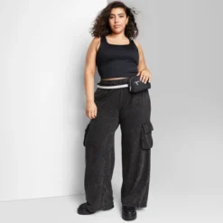 Women's High-Rise Wide Leg Fleece Cargo Pants - Wild Fable™ -Thredup Fashion Shop GUEST 79dff6e6 dbb1 40e9 8490 70f6ab4ae70b