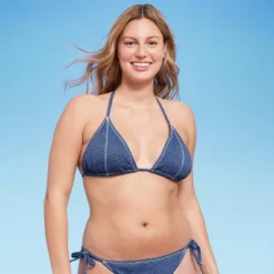 Women's Denim Textured Triangle Bikini Top - Wild Fable™ Denim Blue 11 Women's Denim Textured Triangle Bikini Top - Wild Fable™ Denim Blue -Thredup Fashion Shop GUEST 858bb699 085e 4c64 af28 9cfc20098588