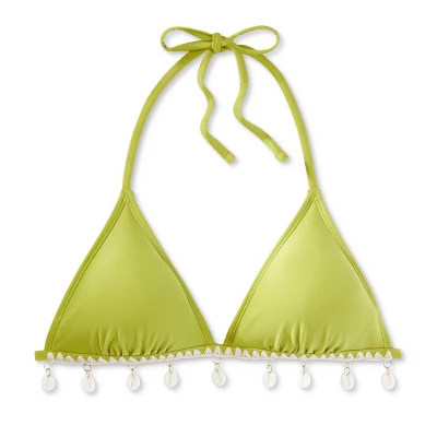 Women's Shell Detail Triangle Bikini Top - Wild Fable™ Green 7 Women's Shell Detail Triangle Bikini Top - Wild Fable™ Green - Image 5