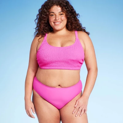 Women's Mid-Rise Full Coverage Bikini Bottom - Wild Fable™ Pink 4 Women's Mid-Rise Full Coverage Bikini Bottom - Wild Fable™ Pink - Image 2