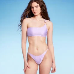 Women's Side Tab High Leg Cheeky Bikini Bottom - Wild Fable™ Shiny Light Purple 10 Women's Side Tab High Leg Cheeky Bikini Bottom - Wild Fable™ Shiny Light Purple -Thredup Fashion Shop GUEST 90b06255 9603 4411 acd1 89a594becb5c