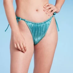 Women's Foil Strappy Extra High Leg Super Cheeky Bikini Bottom - Wild Fable™ Teal Blue -Thredup Fashion Shop GUEST 91d8a6a3 ea6a 4aff ad91 1fcf5e439dcf