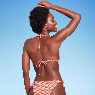 Women's Ribbed Triangle Bikini Top - Wild Fable™ Geo Print 3 Women's Ribbed Triangle Bikini Top - Wild Fable™ Geo Print
