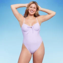 Women's Shirred Detail Underwire High Leg Extra Cheeky One Piece Swimsuit - Wild Fable™ Lilac Purple 14 Women's Shirred Detail Underwire High Leg Extra Cheeky One Piece Swimsuit - Wild Fable™ Lilac Purple -Thredup Fashion Shop GUEST 9aa65a14 225c 46c2 ae93 d506980a02d4