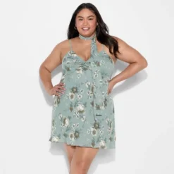 Women's Twist Front Scarf Mini Dress - Wild Fable™ Dark Green Floral 9 Women's Twist Front Scarf Mini Dress - Wild Fable™ Dark Green Floral -Thredup Fashion Shop GUEST 9afe324d f51b 46f8 b7e1 b1df67d017ed