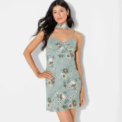 Women's Twist Front Scarf Mini Dress - Wild Fable™ Dark Green Floral 8 Women's Twist Front Scarf Mini Dress - Wild Fable™ Dark Green Floral -Thredup Fashion Shop GUEST a1934972 360e 4b95 8ec2 53574731a7e8